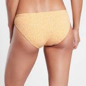 Athleta Golden Yellow White Leopard Print Swimsuit Bikini Bottom - Size XL